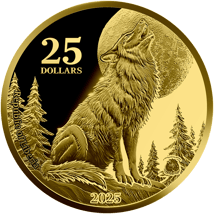 0,5g Gold Heimische Tiere Wolf 2025 (Auflage: 1.000 | Polierte Platte)