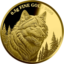 0,5g Gold Heimische Tiere Wolf 2025 (Auflage: 1.000 | Polierte Platte)