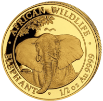 1/2 Unze Gold Somalia Elefant 2021