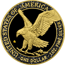 1 Unze Silber American Eagle Gold Nugget Iced Out 2025 (Auflage: 50 | teilvergoldet)