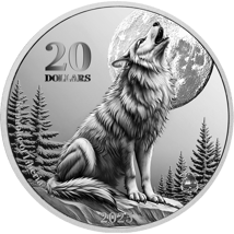1 Unze Silber Heimische Tiere Wolf 2025 (Auflage: 1.000 | Polierte Platte)