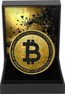 1 Unze Silber Black Bitcoin Iced Out (Auflage: 100 | teilvergoldet)