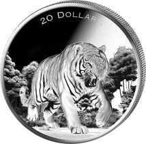 1 Unze Silber Majestätischer Tiger 2025 (Auflage: 1.000 | Polierte Platte)