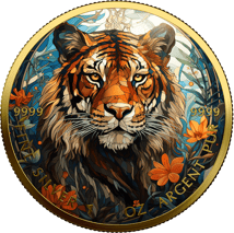 1 Unze Silber Magical Wildlife Tiger (Auflage: 50 | coloriert | teilvergoldet)