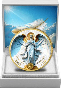 1 Unze Silber Schutzengel Perlmuttoptik 2025 (Auflage:100 | Polierte Platte)