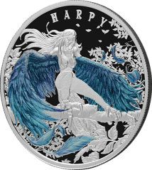 1 Unze Silber Haunting Harpy 2023 (Auflage: 500 | Hologramm | Polierte Platte)
