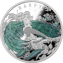 1 Unze Silber Haunting Harpy 2023 (Auflage: 500 | Hologramm | Polierte Platte)