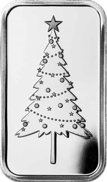 1 Unze Silberbarren Weihnachtsbaum