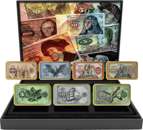 Alte Deutsche Mark Silberbarren Set (Auflage: 99 | teilvergoldet)