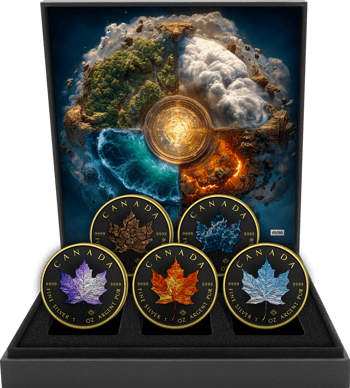 5 Elemente Silber Set 2025 (Auflage: 50 | Ruthenium | teilvergoldet)