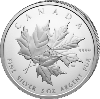 5 Unze Silber Triple Maple Leaf 2025 (Auflage: 1.750 | Polierte Platte)