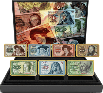 Alte Deutsche Mark Silberbarren Set (Auflage: 99 | teilvergoldet)