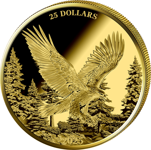 0,5g Gold Heimische Tiere Steinadler 2025 (Auflage: 5.000 | Polierte Platte)