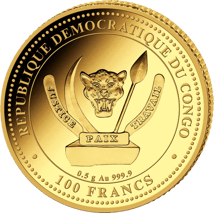 0,5g Gold Prehistoric Life Dunkleosteus 2023 PP (Auflage: 2.000 | Polierte Platte)