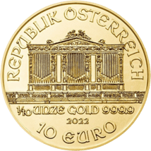 1/10 Unze Gold Wiener Philharmoniker 2022