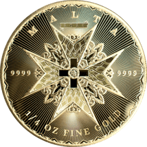 1/4 Unze Gold Malta 100 Euro Malteserkreuz 2025 (Auflage: 20.000)