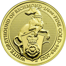 1/4 Unze Gold The Queen's Beasts The White Greyhound of Richmond 2021