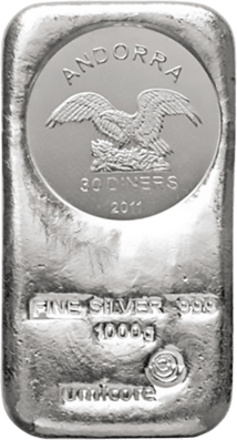 1 kg Silber Münzbarren Umicore Andorra