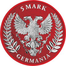 1 Unze Germania 5 Mark Silbermünze 2019 "Space Red" (Auflage: 500 | coloriert)