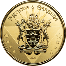 1 Unze Gold EC8 Antigua & Barbuda Coat of Arms 2022 (Auflage 2.500 | Blisterkarte)