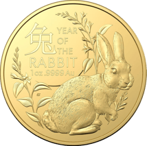 1 Unze Gold Lunar Serie RAM Hase 2023 (Auflage: 5.000 | Royal Australia Mint)