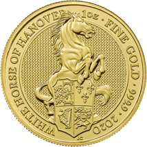 1 Unze Gold The Queen's Beasts The White Horse of Hanover 2020