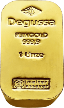 1 Unze Goldbarren Degussa (Sargform)