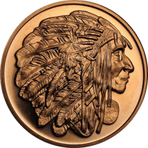 1 Unze Kupfermünze Indianerhäuptling