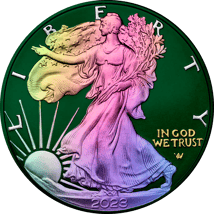 1 Unze Silber American Eagle 2023 Green Hologramm (Auflage: 50 | coloriert)