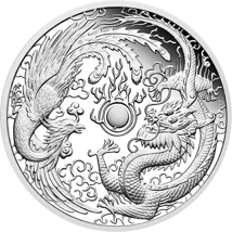 1 Unze Silber Drache & Phönix 2018 PP (inkl. Etui | Auflage: 2.500)