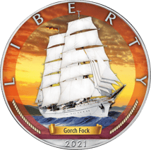 1 Unze Silber Eagle Gorch Fock 2021 (Auflage: 1.500)