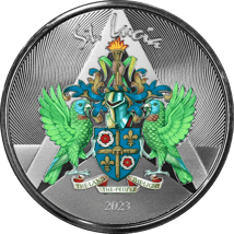 1 Unze Silber EC8 St. Lucia Coat of Arms 2023 (Auflage: 2.500 | coloriert)
