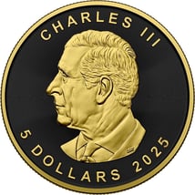 1 Unze Silber Kanada Black and Gold 2025 (Auflage: 50 | teilvergoldet)