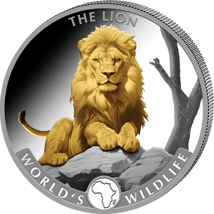 1 Unze Silber Kongo Worlds Wildlife Löwe 2025 (Auflage: 5.000 | teilvergoldet)