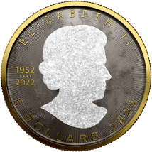 1 Unze Silber Maple Leaf 2023 White Diamond Antik Finish (Auflage: 50 | teilvergoldet)