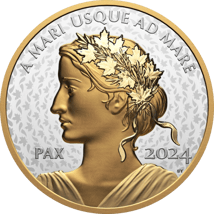 1 Unze Silber Peace Dollar 2024 PP (Auflage: 7.000 | Polierte Platte | mit Gelbgold veredelt)