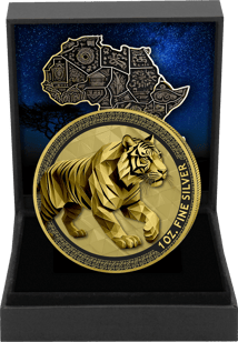 1 Unze Silber Wildkatzen Tiger Iced Out 2024 (Auflage: 100 | teilvergoldet)