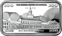 1 Unze Silberbarren 100 Dollar Banknote Benjamin Franklin