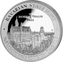 1 Unze Silber Bayernthaler Schloss Neuschwanstein 2025 (Auflage: 1.158 |  Polierte Platte)