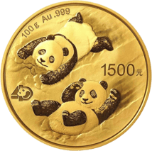 100g Gold China Panda 2022 PP (Auflage: 20.000 | Polierte Platte)