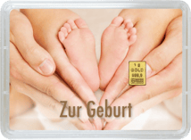 1g Goldbarren "Herzlichen Glückwunsch zur Geburt"