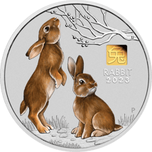 1kg Silber Lunar III Hase 2023 (Auflage:388 | coloriert)