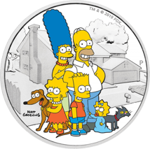 2 Unze Silber Die Simpsons Familie PP (coloriert | Auflage: 2.000 Stücke)