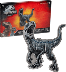 2 Unze Silber Jurassic World Velociraptor AF (Auflage: 600 | Antik Finish)