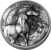 2 Unze Silber Lakota Kriegspferd 2023 (Auflage: 999 | Antik Finish)