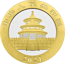 30g Silber China Panda 2021 (Auflage:100 | beidseitig vergoldet)