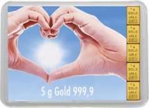 5g Goldbarren "Für eine goldene Zukunft" (Kippbild)