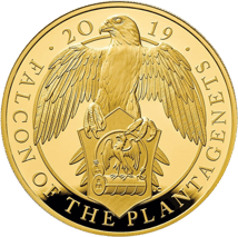 5 Unze Gold The Queen's Beasts The Falcon of The Plantagenets 2019 PP (Auflage: 75 Münzen)