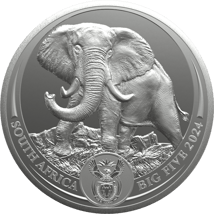 5 Unze Silber Big Five III Elefant 2024 (Auflage: 500)