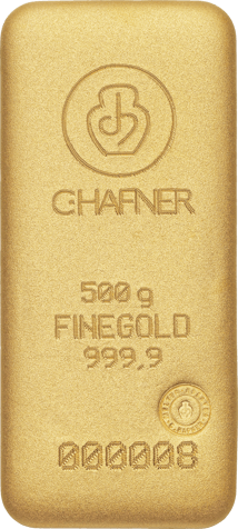 500 g Goldbarren C. Hafner